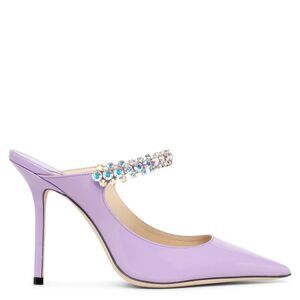 Jimmy Choo Bing 100 Lilac Patent Leather Slip On Mule Heels Womens EU 40.5